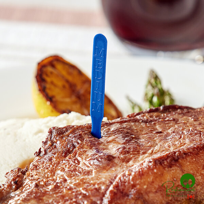 Royal Paper 2 3/4" Blue Medium Steak Marker - 5,000/Case