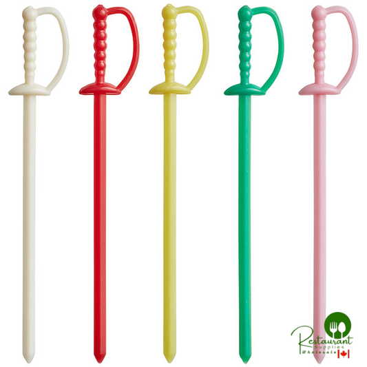 Royal Paper 3 1/4" Assorted Color Plastic Sword Food Pick - 10,000/Case