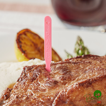Royal Paper 2 3/4" Pink Medium Rare Steak Marker - 5,000/Case