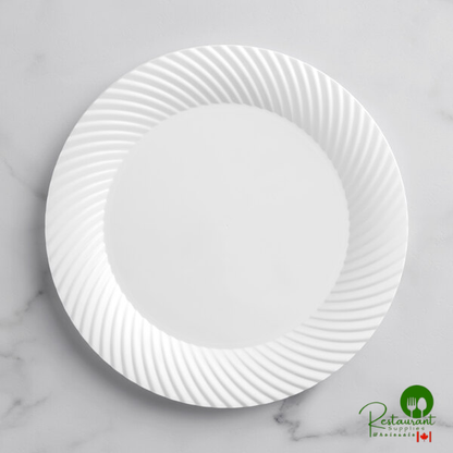 Wave 10" White Plastic Plate By Prime - 144/Case