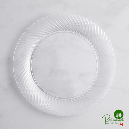Wave 10" White Plastic Plate By Prime - 144/Case