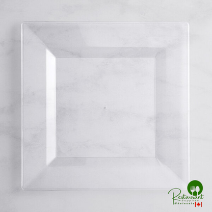 Square 10" Black Plastic Plate By Prime - 120/Case