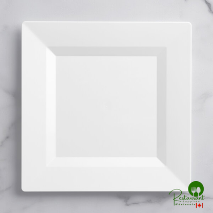 Square 10" Black Plastic Plate By Prime - 120/Case