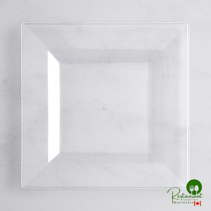 Square 6" Black Plastic Plate By Prime - 120/Case