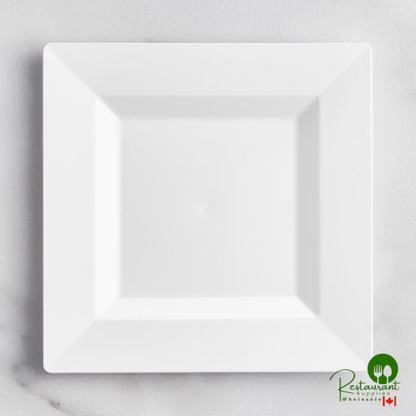 Square 6" Black Plastic Plate By Prime - 120/Case