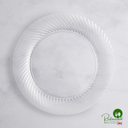 Wave 9" Clear Plastic Plate By Prime - 180/Case