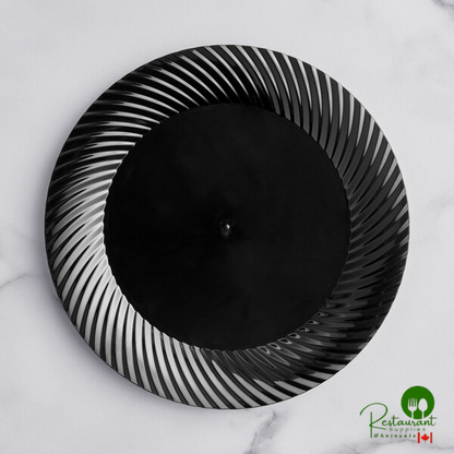 Wave 9" Clear Plastic Plate By Prime - 180/Case
