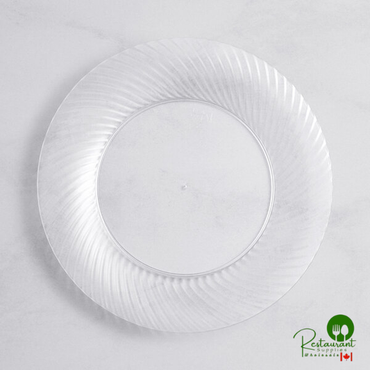 Wave 6" Clear Plastic Plate By Prime - 180/Case