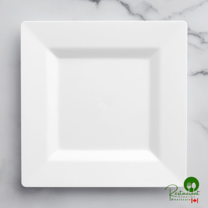 Square 8" White Plastic Plate By Prime - 120/Case