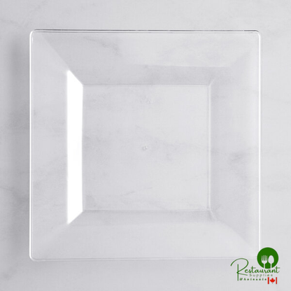 Square 8" White Plastic Plate By Prime - 120/Case