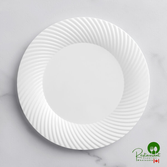 Wave 7" White Plastic Plate By Prime - 180/Case