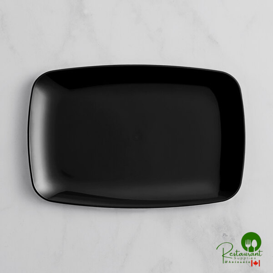 Coupe 9 1/2" x 6 1/4" Black Rectangular Plastic Platter By Prime - 120/Case