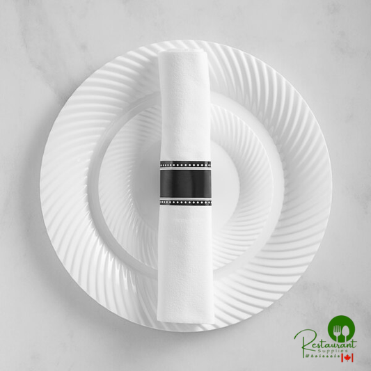 144 Settings of Silver White Wave Plastic Dinnerware and Classic Rolled Flatware By Prime - 144/Case