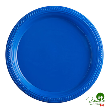 9" Black Plastic Plate By Prime - 500/Case