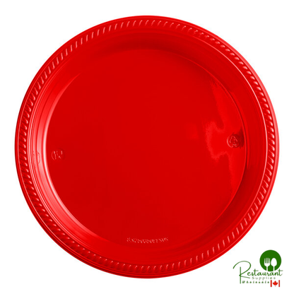 9" Black Plastic Plate By Prime - 500/Case
