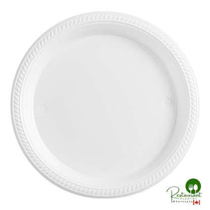 9" Black Plastic Plate By Prime - 500/Case