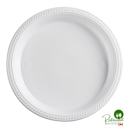 10 1/4" Black Plastic Plate By Prime - 500/Case