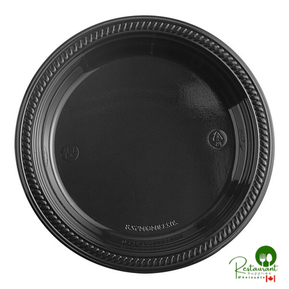 7" Black Plastic Plate By Prime - 1,000/Case