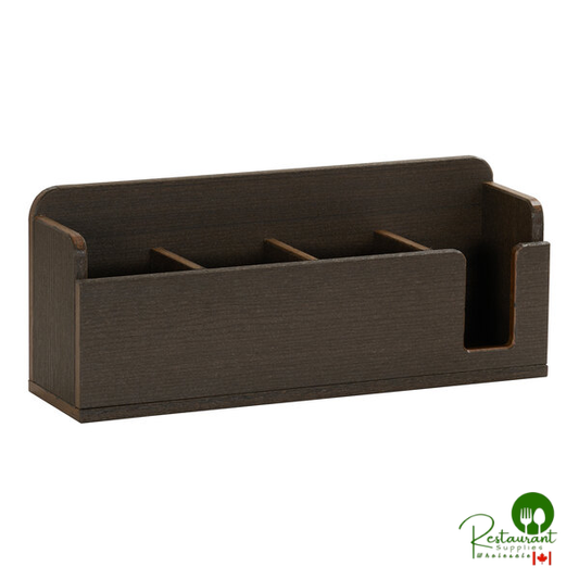 Cal-Mil Vista 18 1/2" x 5" x 7 1/2" 4-Compartment Mocha HDPE Cup / Lid Organizer 28618-140