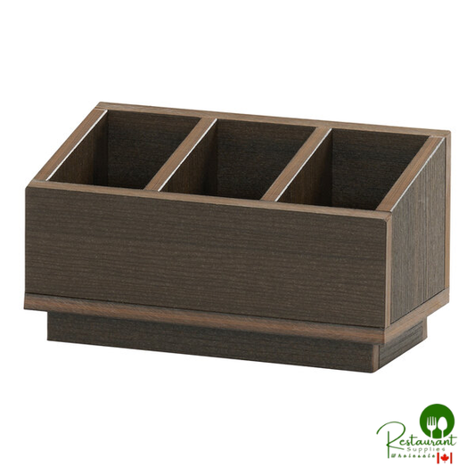 Cal-Mil Vista 11" x 5 1/2" x 6 1/4" 3-Compartment Mocha HDPE Flatware Organizer 28617-140