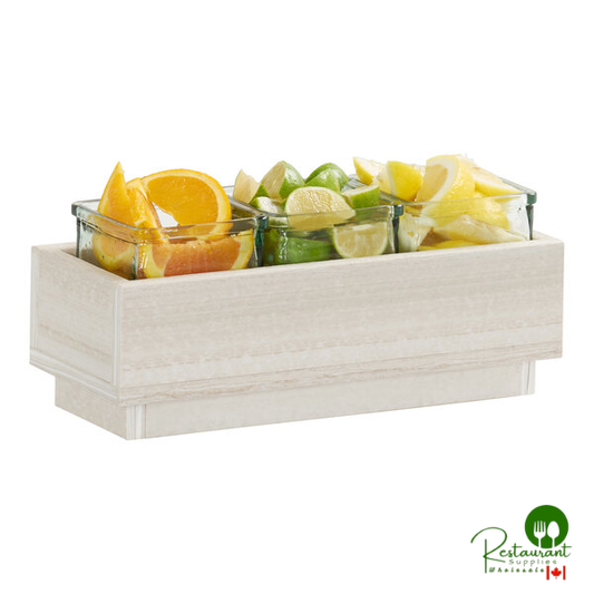 Cal-Mil Vista 13" x 5 1/4" x 5 1/2" Coastal HDPE Condiment Display with 3 Polycarbonate Jars