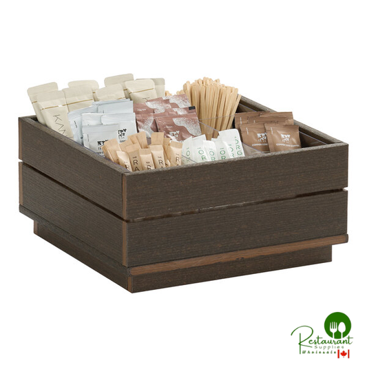 Cal-Mil Vista 12" x 12" x 6" 9-Section Square Mocha HDPE Condiment Organizer