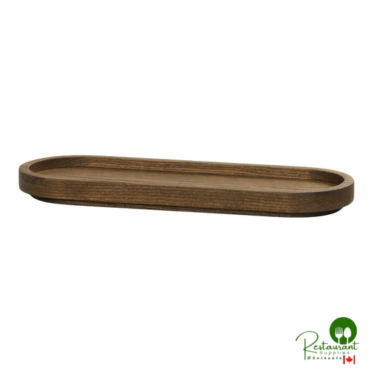 Cal-Mil Melrose 17" x 6" x 4 1/2" Oval Oak Wood Jar Display with (3) 32 oz. Glass Jars