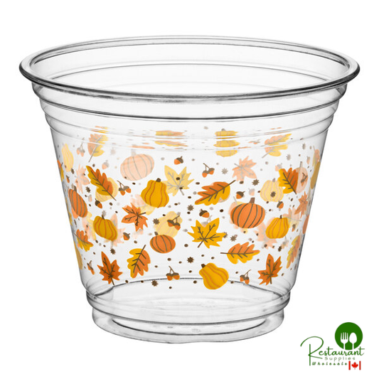 9 oz. Autumn Print PET Plastic Cold Cup By Prime - 1,000/Case