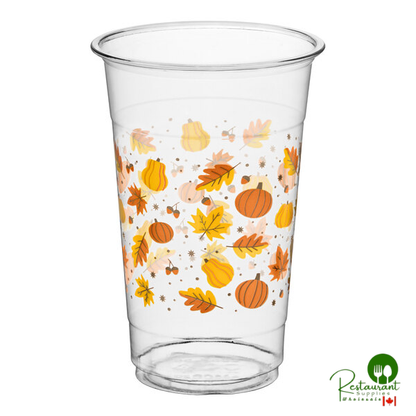 20 oz. Autumn Print PET Plastic Cold Cup By Prime - 600/Case