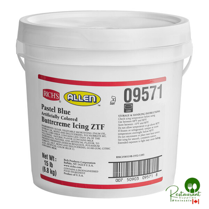 Rich's Allen Pastel Blue Buttrcreme Icing - 15 lb. Pail