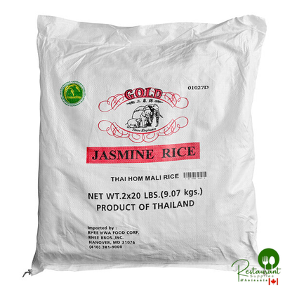 Three Elephants Gold Thai Jasmine Rice 20 lb. - 2/Case