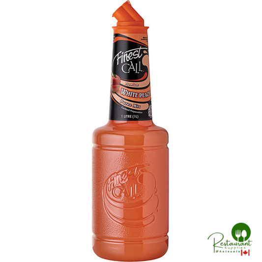 Finest Call Premium White Peach Puree Mix 1 Liter - 12/Case