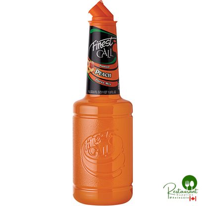 Finest Call Premium Peach Puree Mix 1 Liter - 12/Case