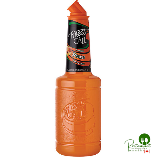 Finest Call Premium Peach Puree Mix 1 Liter - 12/Case