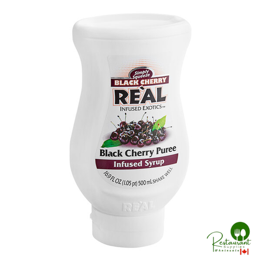 Real Black Cherry Puree Infused Syrup 16.9 fl. oz. - 6/Case