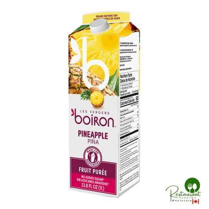Les Vergers Boiron Pineapple Real Fruit Puree 1 Liter - 6/Case