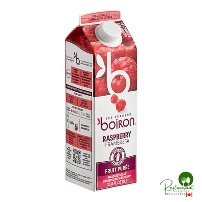 Les Vergers Boiron 100% Raspberry Real Fruit Puree 1 Liter - 6/Case