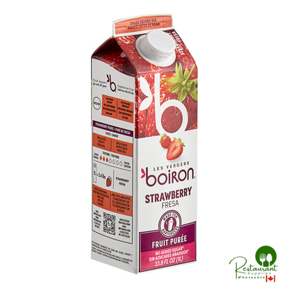 Les Vergers Boiron Strawberry Real Fruit Puree 1 Liter - 6/Case