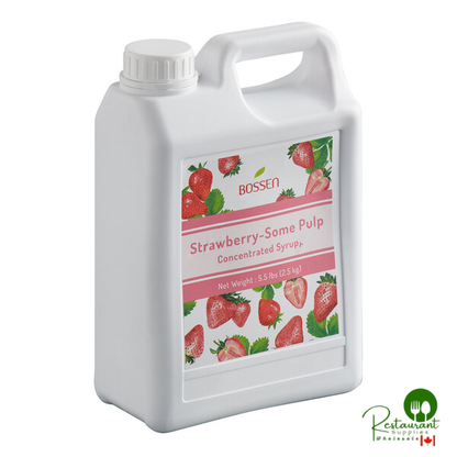 Bossen Strawberry Concentrated Syrup with Some Pulp 64 fl. oz. - 6/Case