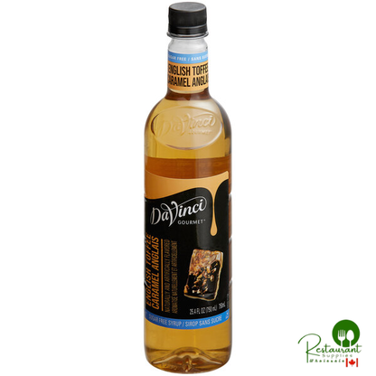 DaVinci Gourmet Sugar-Free English Toffee Flavoring Syrup 750 mL - 12/Case