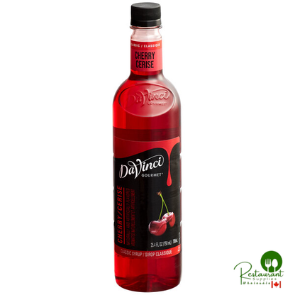 DaVinci Gourmet Classic Cherry Flavoring / Fruit Syrup 750 mL - 12/Case