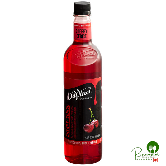 DaVinci Gourmet Classic Cherry Flavoring / Fruit Syrup 750 mL - 12/Case