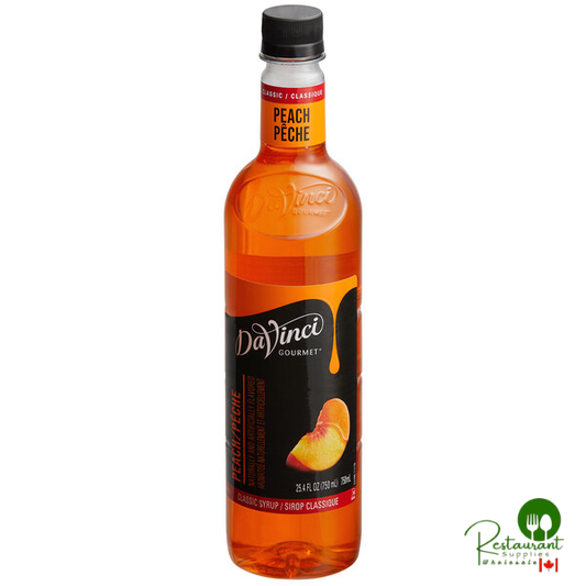 DaVinci Gourmet Classic Peach Flavoring / Fruit Syrup 750 mL - 12/Case
