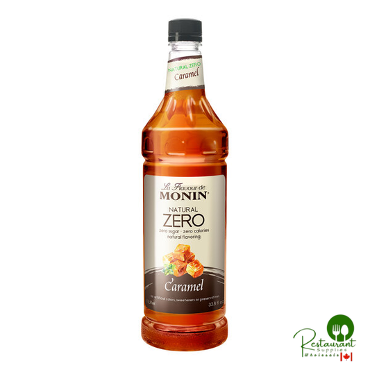Monin Zero Calorie Natural Caramel Flavoring Syrup 1 Liter - 4/Case
