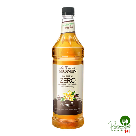 Monin Zero Calorie Natural Vanilla Flavoring Syrup 1 Liter - 4/Case