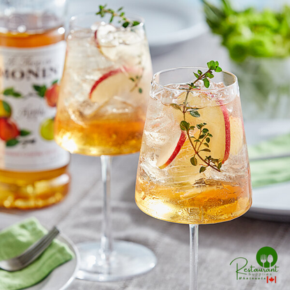 Monin Premium Apple Flavoring / Fruit Syrup 1 Liter - 4/Case | Canada