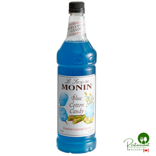 Monin Premium Blue Cotton Candy Flavoring Syrup 1 Liter - 4/Case