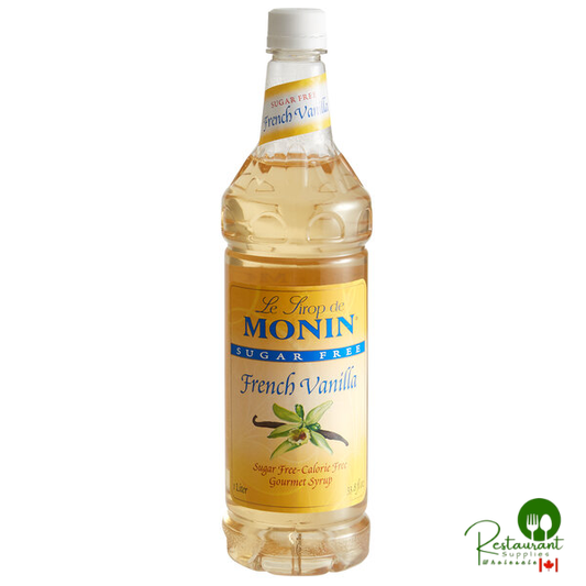 Monin Sugar-Free French Vanilla Flavoring Syrup 1 Liter - 4/Case