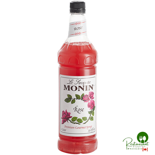 Monin Premium Rose Flavoring Syrup 1 Liter - 4/Case