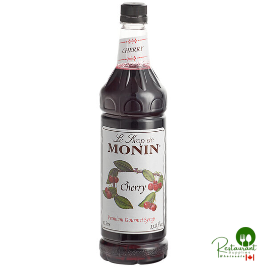 Monin Premium Cherry Flavoring / Fruit Syrup 1 Liter - 4/Case